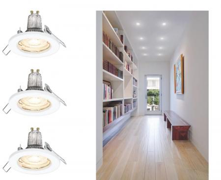Aktion: Nur noch angezeigter Bestand verfügbar - 3er Set LEDVANCE LED Einbauleuchten LEDVANCE warmweißes Wohnraumbeleuchtung Nickeloptik
